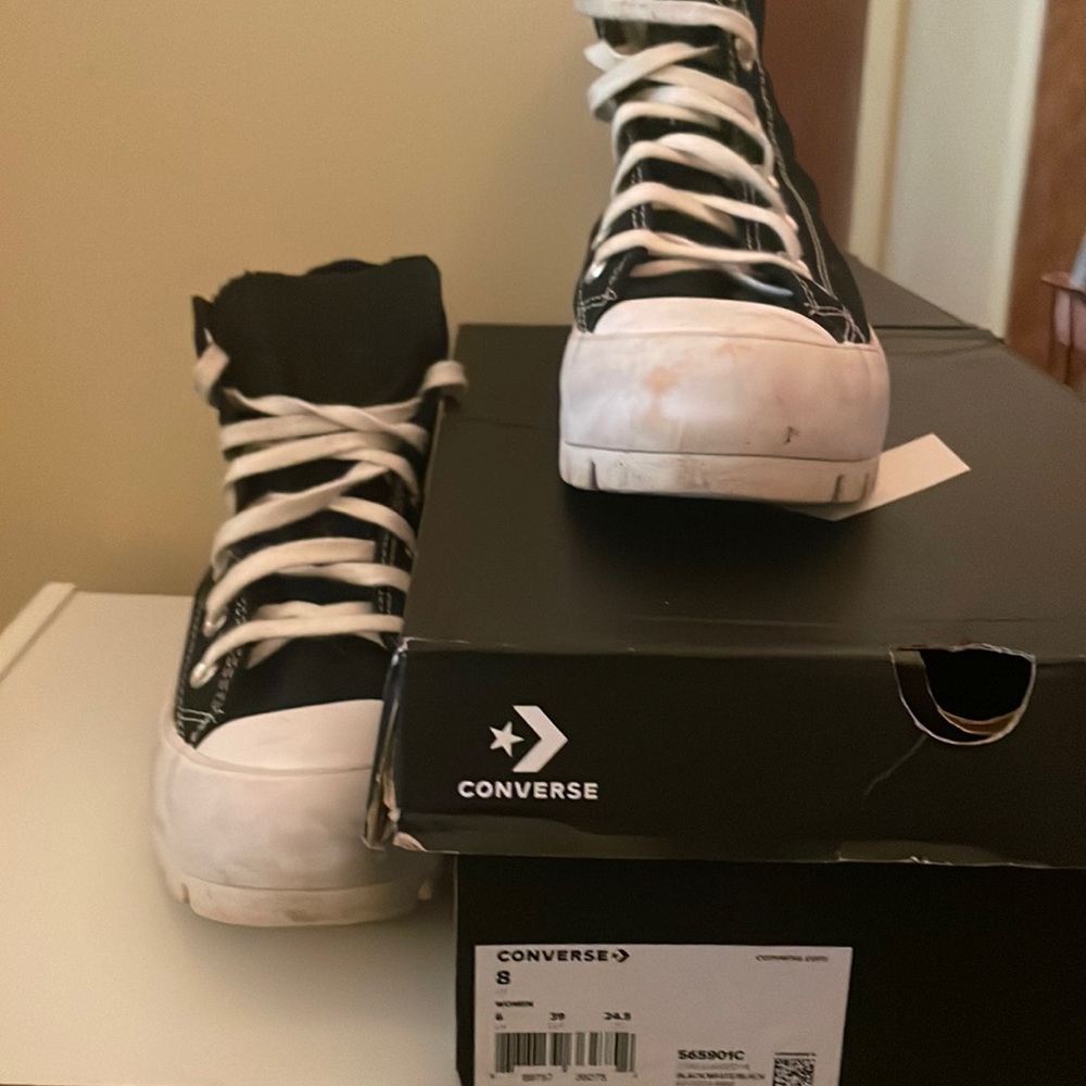 Black platform converse